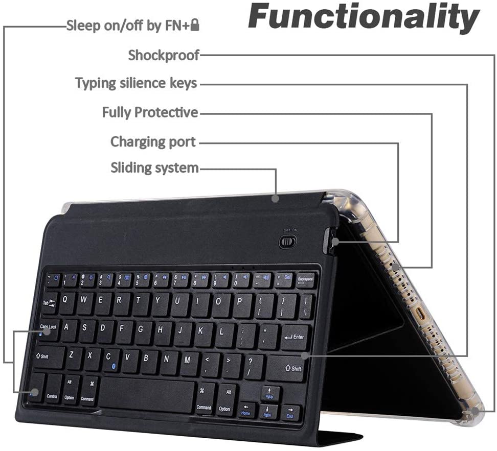 PU leather standing Wireless Bluetooth Keyboard case For iPad